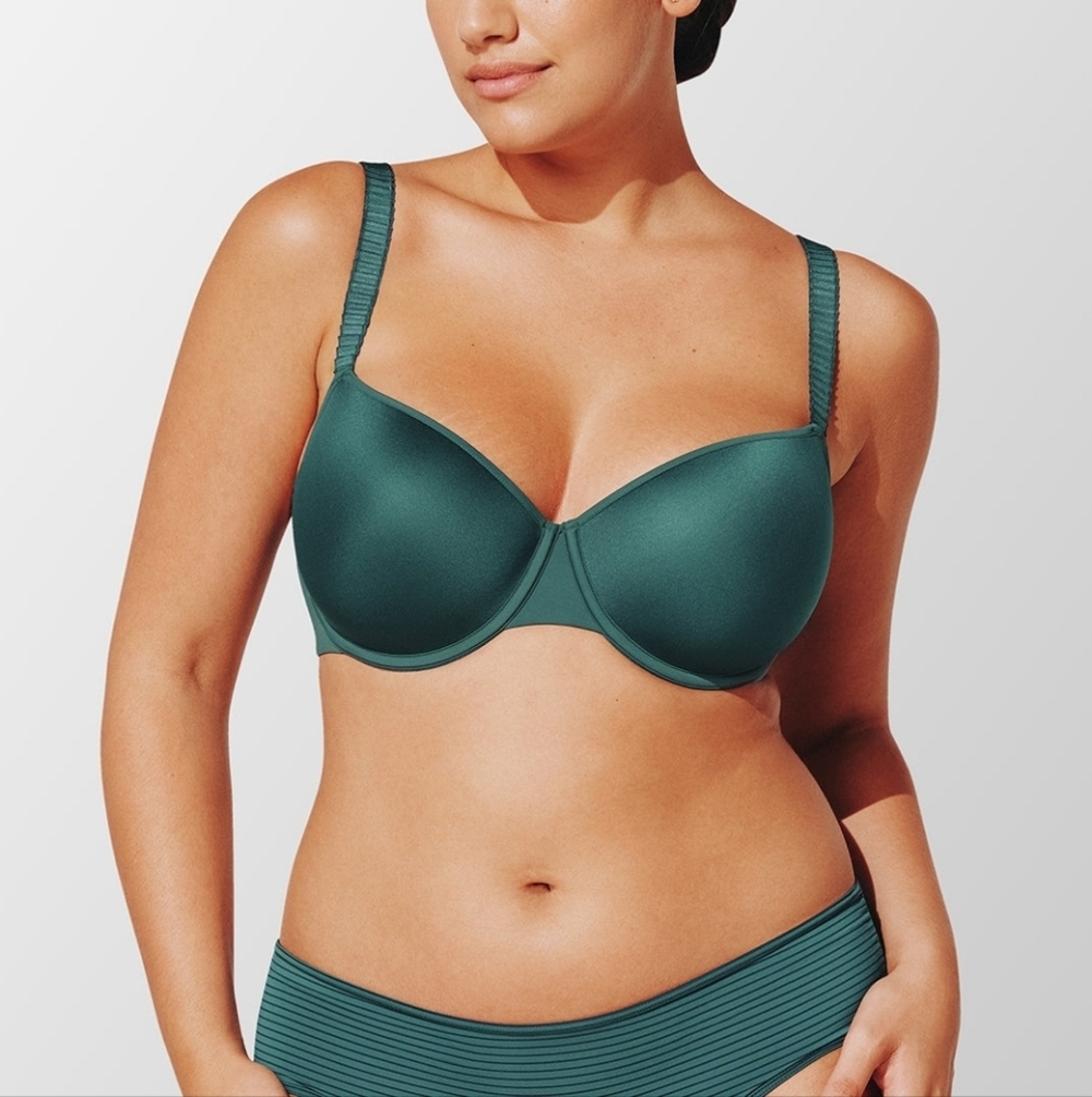 Thirdlove 24/7 classic t shirt underwire bra Emerald green sz 40E WL72